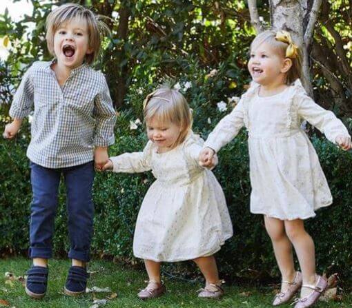 Logan Page with his sisters Annabelle and Evie.